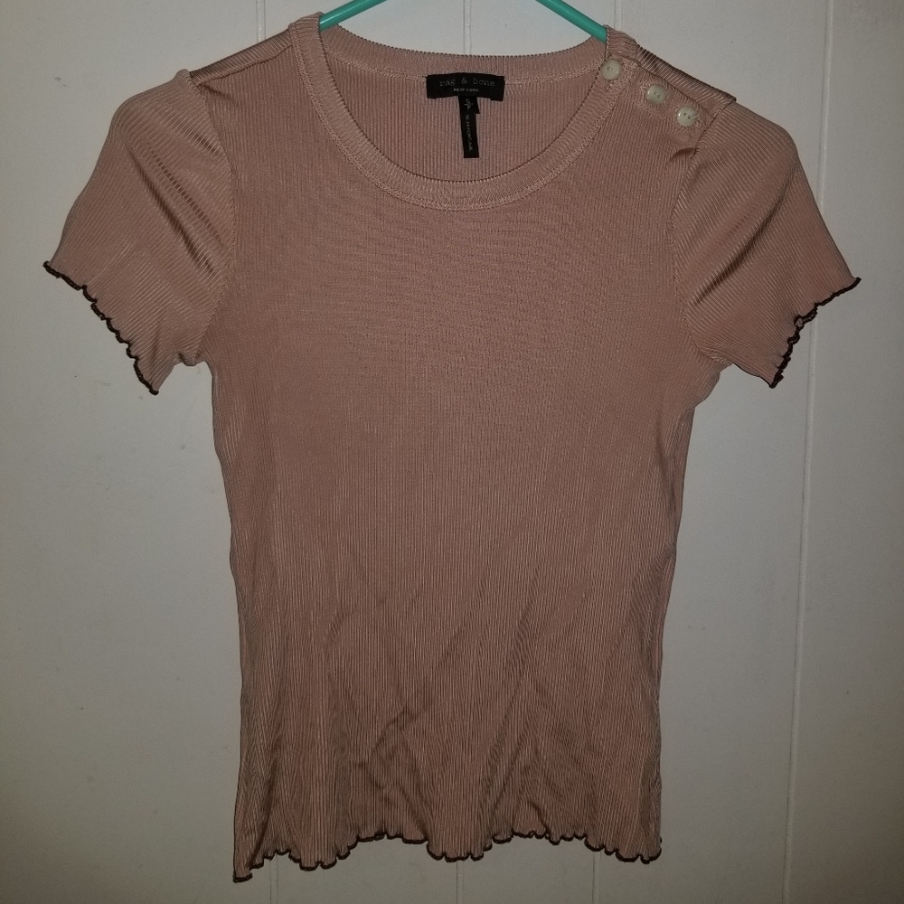 Rag & Bone Pink Baby Tee